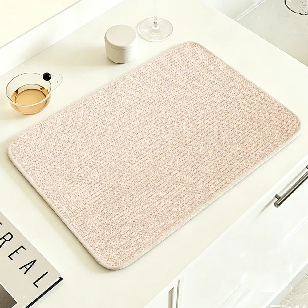 3 Pack Countertop Dish Drying Mat Made from Absorbent Microfiber Material for Effective Water Management and Worktop for
