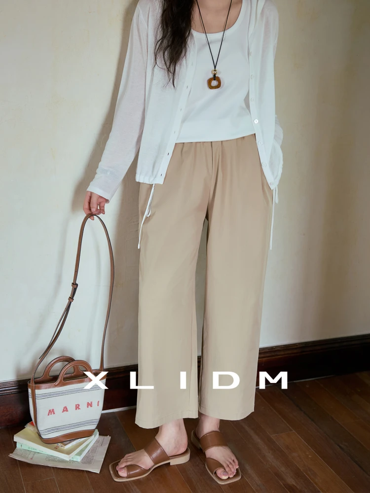 

Повседневные брюки-шаровары XLIDM, драпированные, свободного кроя, тонкие, с асимметричными штанинами, летние, утягивающие, укороченные, черные, для полных женщин