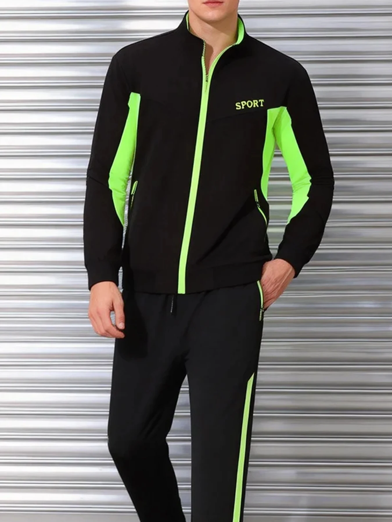 

Men's Color Block Tracksuits 2 Piece Set Sports Matching Sets Track Suits For Man Clearance Menswear Clothing