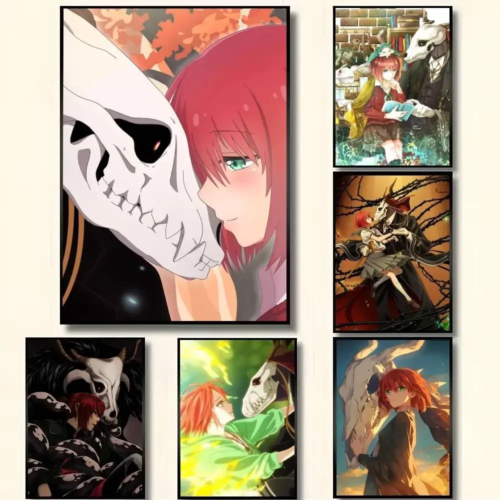 Pósteres clásicos de Anime The A-Ancient Magus Bride, decoraciones artísticas de pared autoadhesivas de alta calidad, impresiones en color, adhesivas