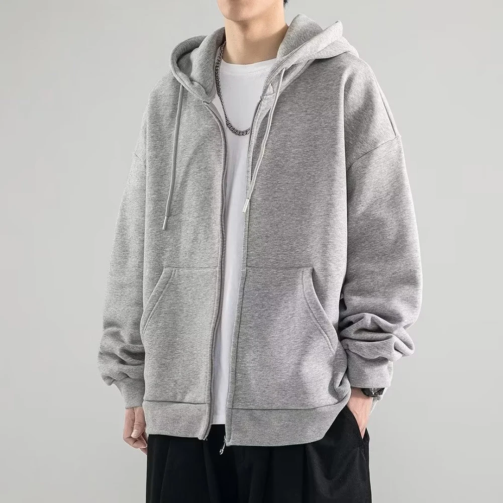 Felpe con cappuccio da uomo di moda tasche in tinta unita Casual con cappuccio camicia con Zip cappotto felpe top felpa con cappuccio abbigliamento maschile