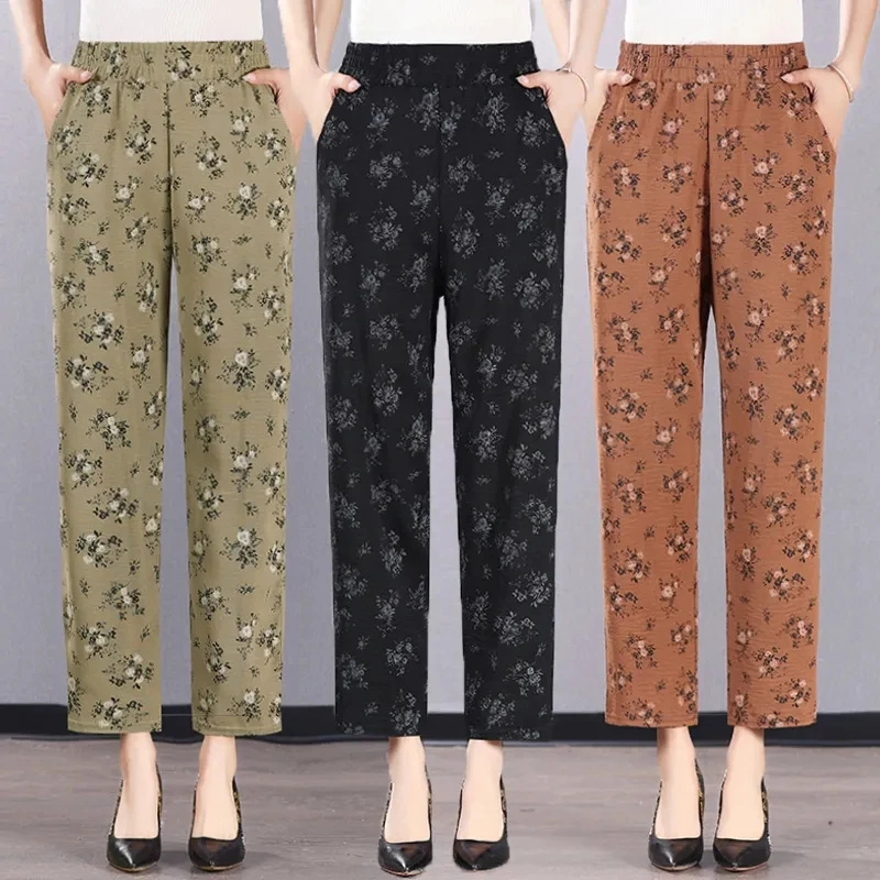 

Bohemian Women Beach Casual Baggy Pants Boho Retro Print Harem Trousers With Pockets Loose Holliday Sport Pantalones De Mujer