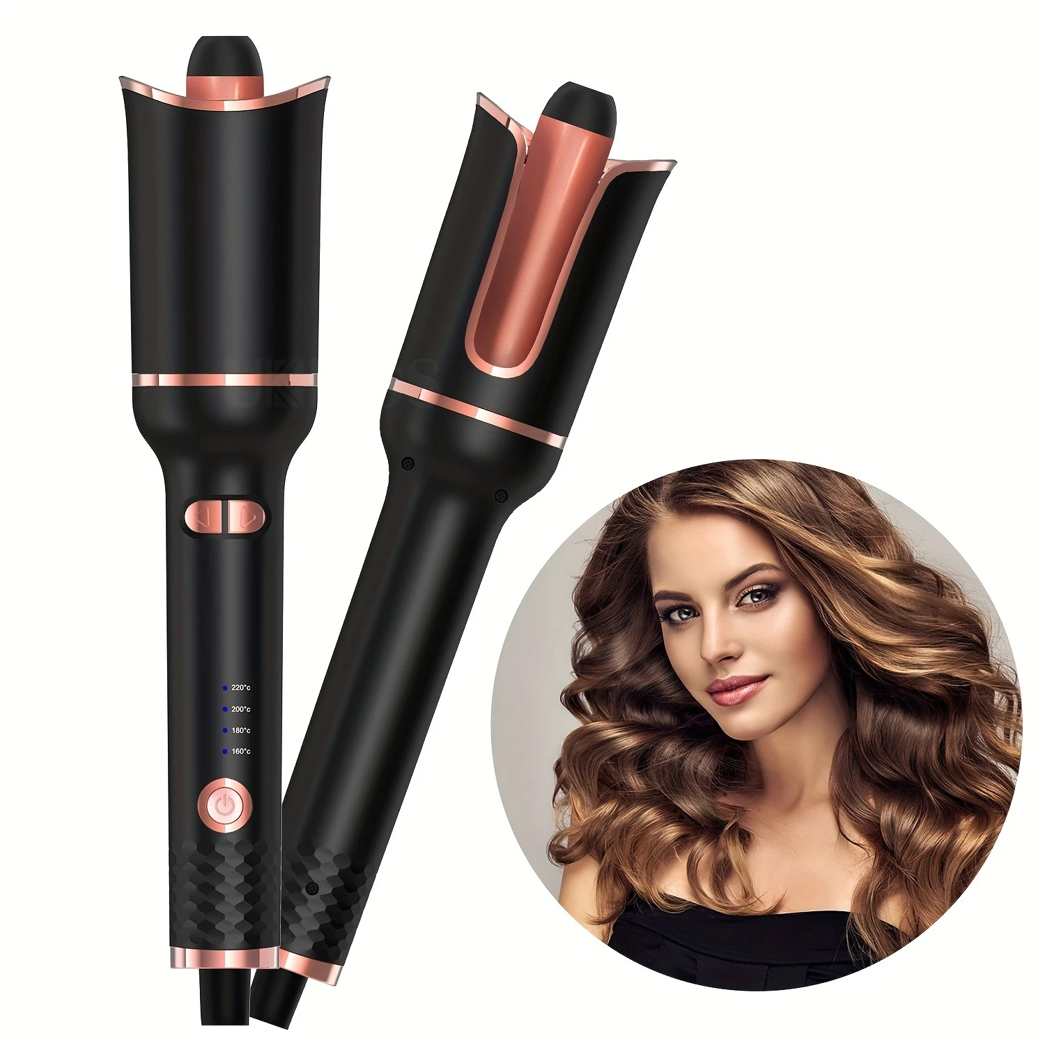 StylishWomen Professional Ceramic Hair Curler Wand with Rotating Barrel for Effortless and Salon-quality Waves, Automatic Hair C