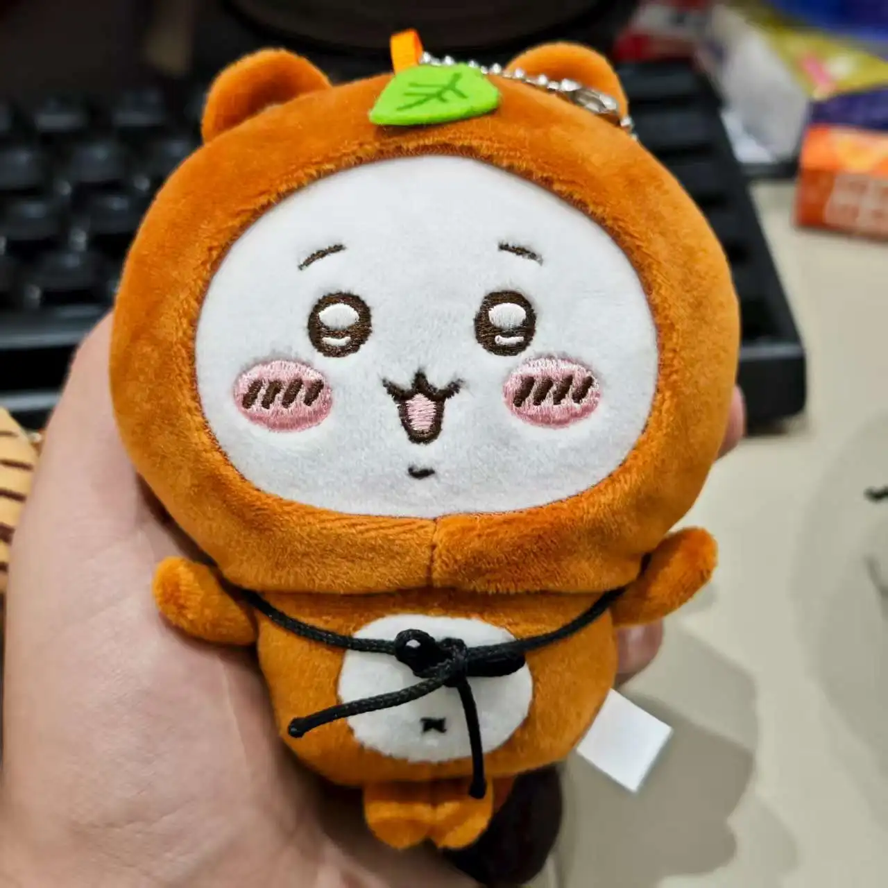 jiyi Tanuki Plush Keychain Japanese Anime I Cosplay Doll Soft Fluffy Bag Charm Pendant Collectible Anime Gift for Fans view 6