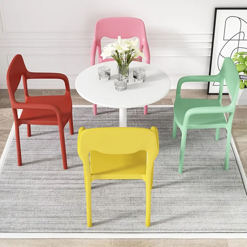 

Nordic Creative Plastic Simple Dining Chairs Backrest Stool Modern Simple Dining Chairs Leisure Muebles Hogar Furniture QF50DC