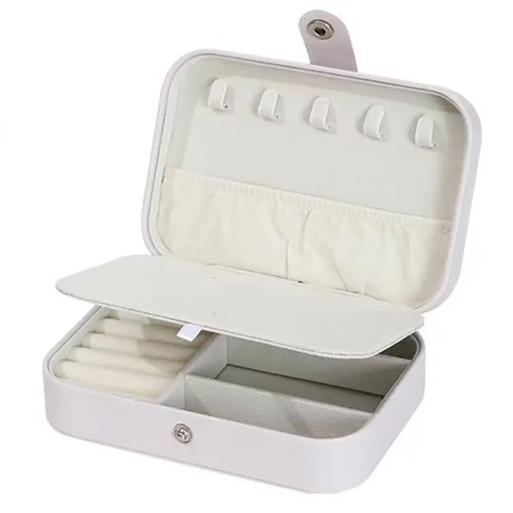 PU Leather Jewelry Box Small Size Compact Design Jewelry Organizer Case Multi Compartment Jewelry Storage Holder Travel Use