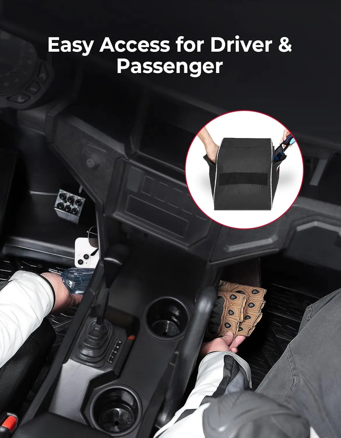 Bolsa de armazenamento para console UTV compatível com modelos Polaris General 1000/4 e XP 1000 de 2016 a 2025