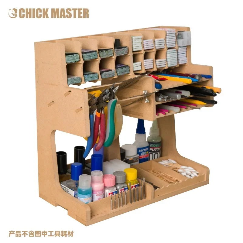 model tool storage rack, chicken rack K1 wooden box desktop finishing box