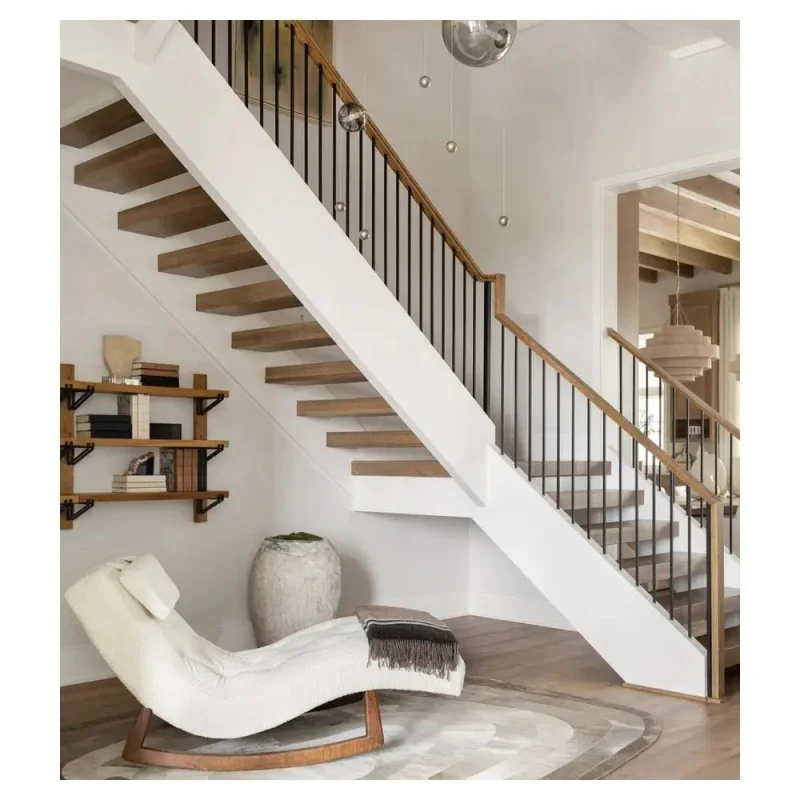 custom.Modern Durable Interior Staircase Glass Railing Stainless Steel Balustrades Easy Install 5-Year Warranty Family Bedro