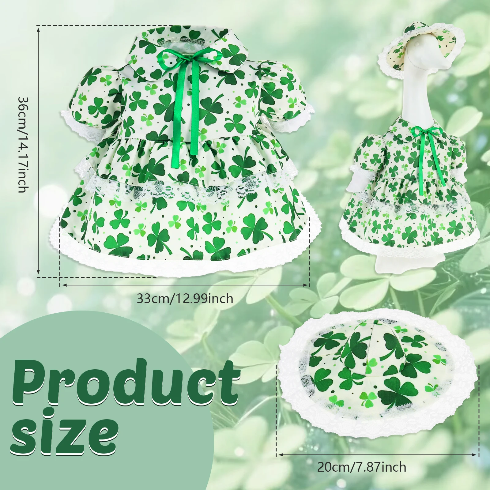 Porch Goose Outfits for 23” Statues Spring Porch Goose Clothes with Strawberries and Flowers Print Outdoor Patio Yard Lawn Decor