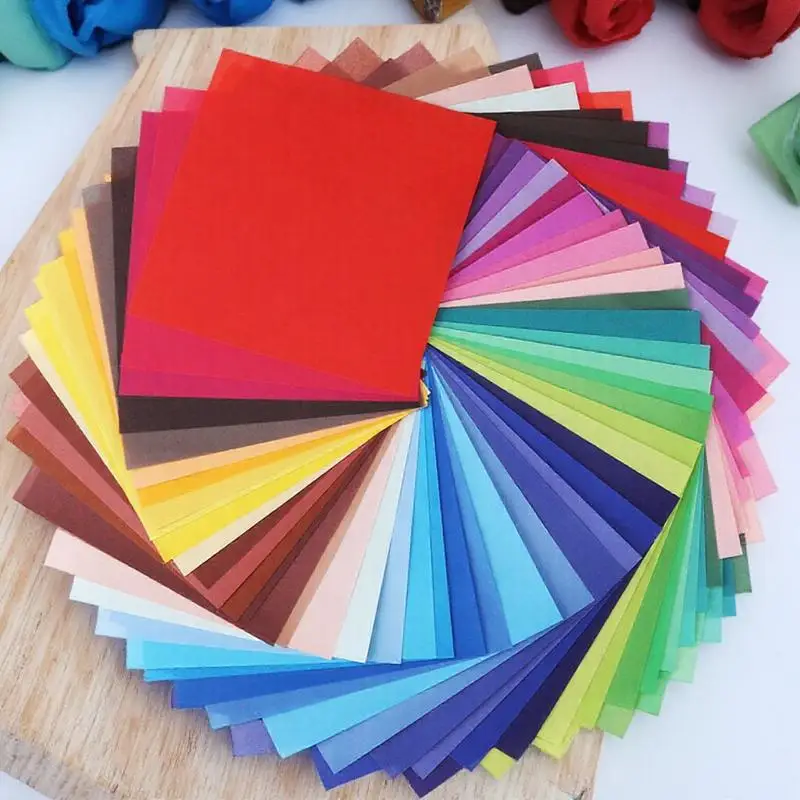 50 ورقة من ورق اوريغامي بألوان زاهية من جانب واحد 15 × 15 سم للمشروعات الفنية الورقية القابلة للطي #6