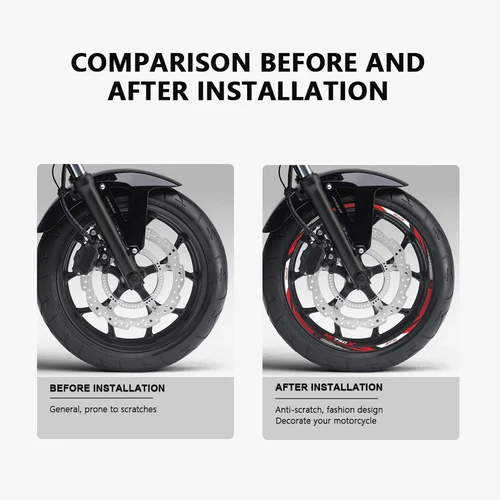 Imagen 2 del producto Pegatina para rueda de motocicleta, llanta impermeable a rayas NC750X, accesorios 2021 para Honda NC750 NC 750X750X 2014-2024 2023 2022 2020