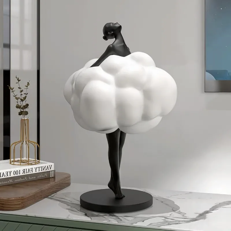 

Creative Ornaments Cloud Girl Living Room Ornament Modern Interior Sculptures Aesthetic Elegant Accessories Home Decorations