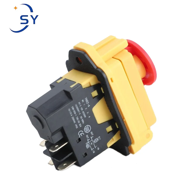 1PC Electrician Switch YH02-A Flip Small Panel AC220V Electromagnetic Start Button Machine IP55 Waterproof Magnetic 16A