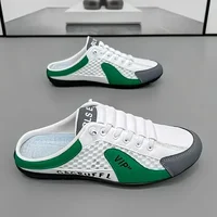 Chaussons mi-ouverts à semelle souple pour hommes, chaussures décontractées tendance d'été, baskets à semelle souple, Zapatos De Hombre, grande taille 48 5