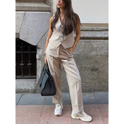 Imagen 2 del producto Otoño nuevo traje de mujer conjuntos de pantalones para mujer chaleco de moda + Pantalones conjunto de dos piezas trajes de mujer