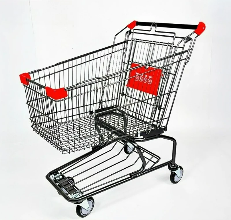 Chariot de supermarché LTT Commercial résistant à l'usure PU roue silencieuse chariot de supermarché économique