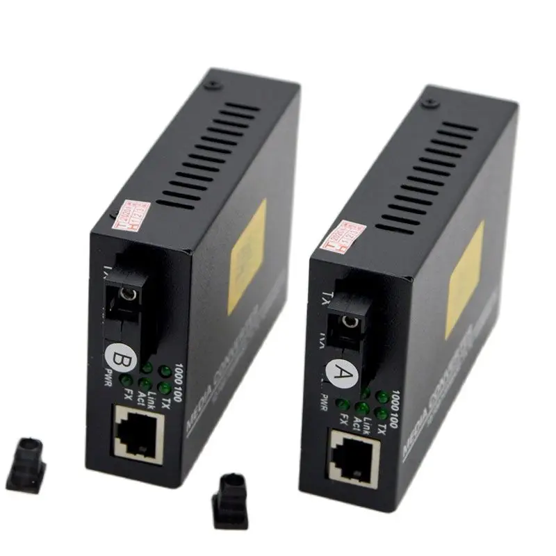 1Pair New Optical Fiber Transceiver GF-03-AB Gigabit SM Single-Fiber Photoelectric Converter 20km SC100/1000M With Power Supply