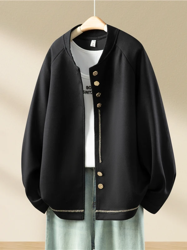 

Зимний черный бейсбольный топ, свободный размер плюс, универсальный женский топ в стиле ретро с высокой талией, прямая трубка, длинный све