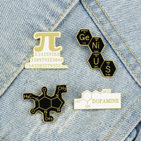 Love Math Chemistry Enamel Pins Creative π DOPAMINE Science Brooch Custom Chemical Formula Bag Lapel Badge Jewelry Friends Gifts