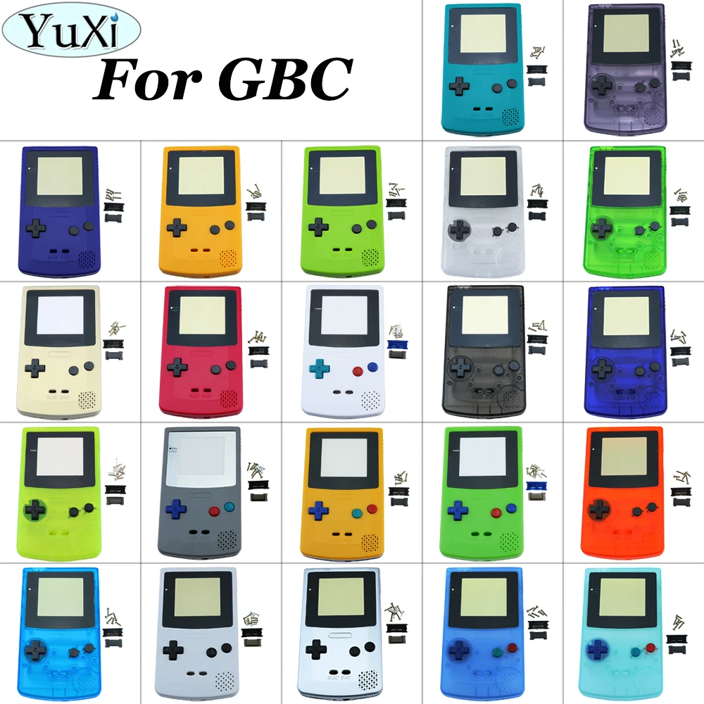 

YuXi Full Housing Shell Case Cover for Gameboy Color Game Console for GBC Game Shell with buttons kits sticker