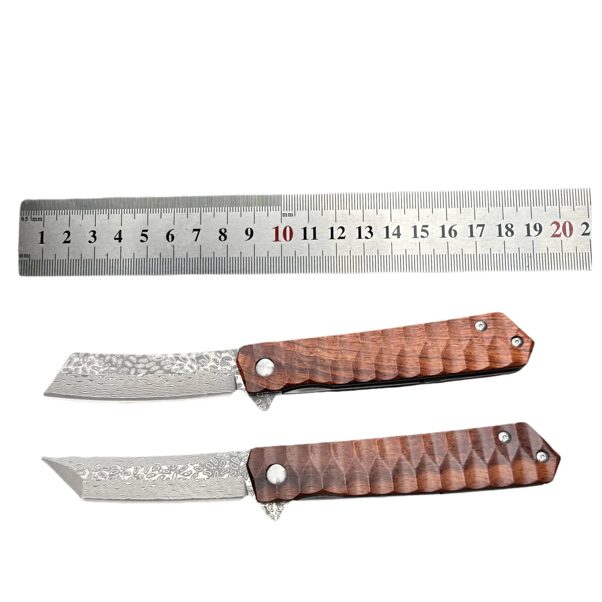 Steel Rose Handmade Pocket Knife Folder Damascus Blade Rosewood Handle Smooth Ball Bearing Japanese Collection Knife EDC Outdoor