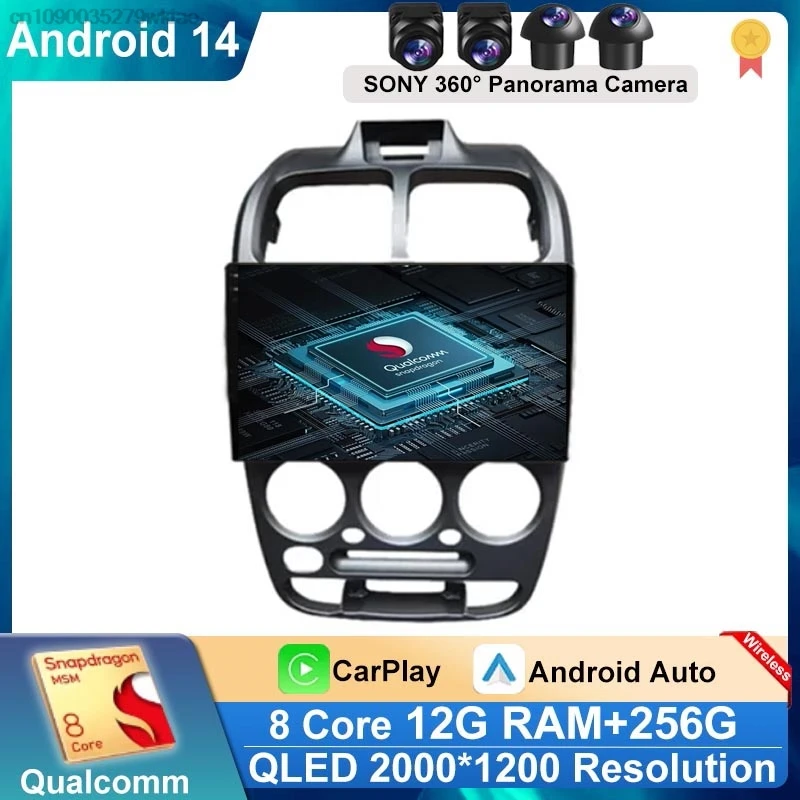 Qualcomm Android 14 Car Radio For Hyundai Verna Accent II 2 1999 - 2012 Navigation GPS Screen Android Auto 5G Wifi Video No 2din