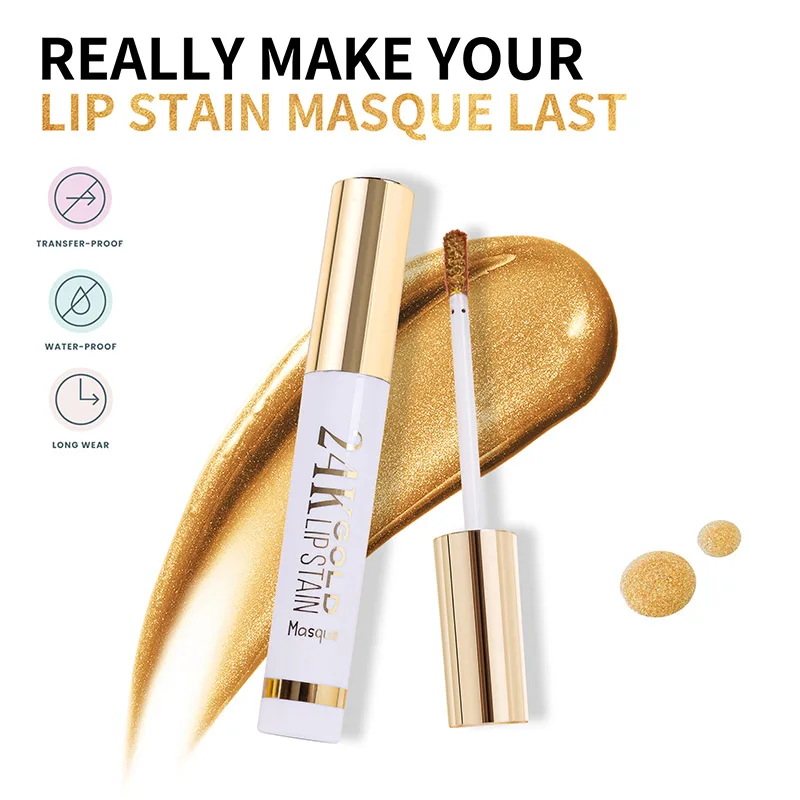 24k ouro brilho labial rasgo filme labial de longa duração à prova dwaterproof água lábio esmalte antiaderente copo tingido lábio mancha cor batom maquiagem feminina