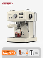 HiBREW 20Bar Semi Automatic Espresso Coffee Machine 58mm Portafilter Temperature Adjustable Cappuccino Coffee Maker Metal Case