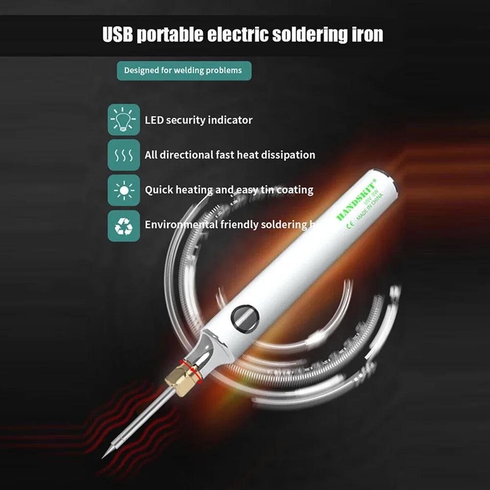 

Набор электрических USB-перезаряжаемых паяльных жал из нержавеющей стали, принадлежности для сварки температуры, сварка 330-450 ° C