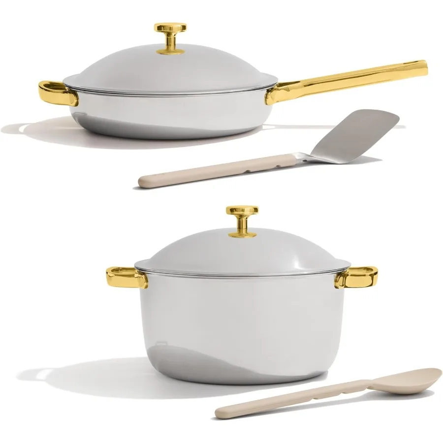 

Посуда Titanium Pro Duo Always Pan и идеальная кастрюля с антипригарным покрытием, трехслойная безопасность из титана и нержавеющей стали