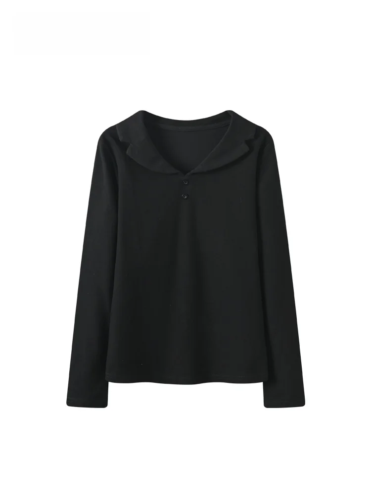 

Loose Long Sve Doll Collar Base irt for plus Size Women Casual Versatile Autumn Winter New Sle Comfortable Loose Top