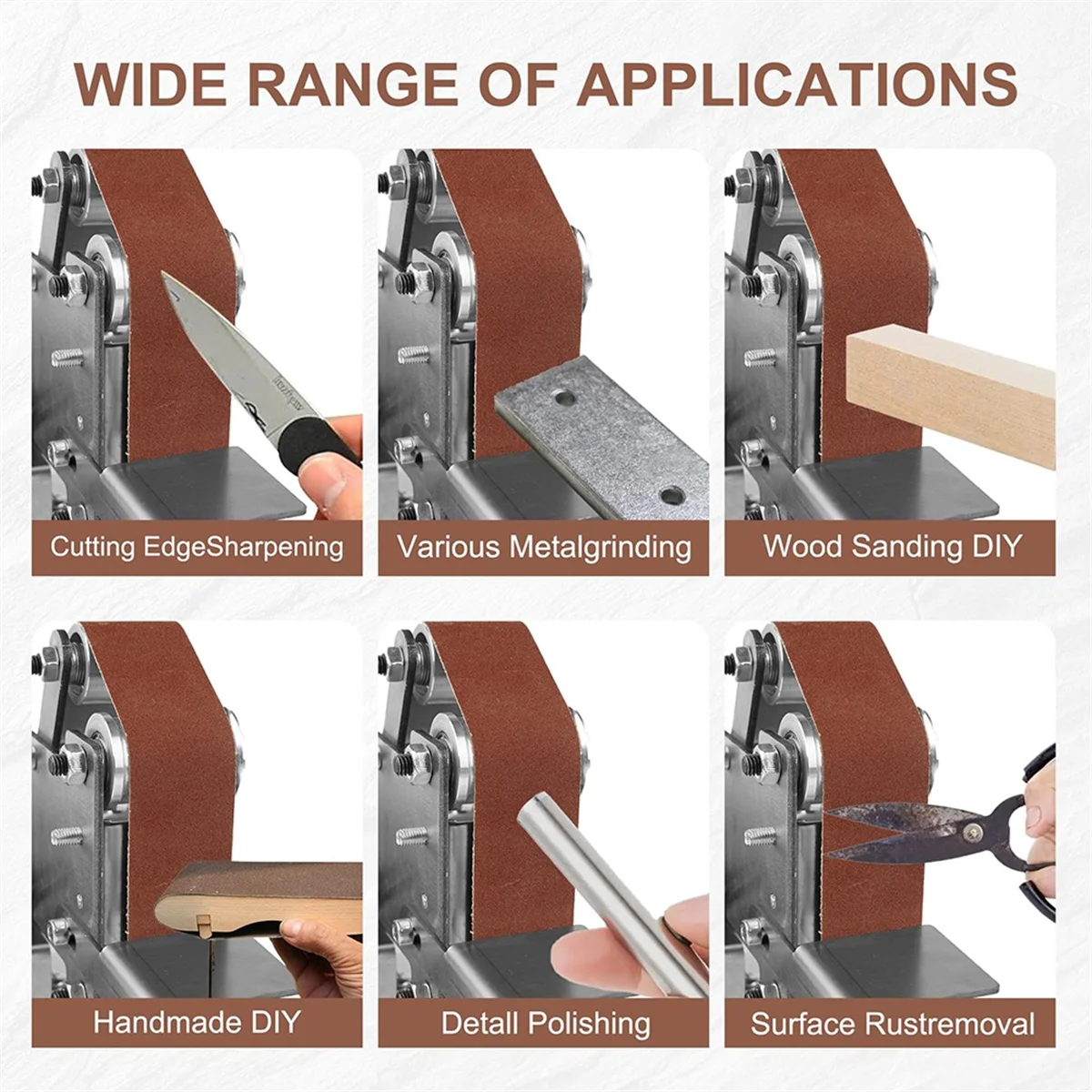 

2025 New Mini Belt Grinding Machine Tool with Sanding Belt Sharpening Grinding Electric Sander Diy Polisher Machine US Plug