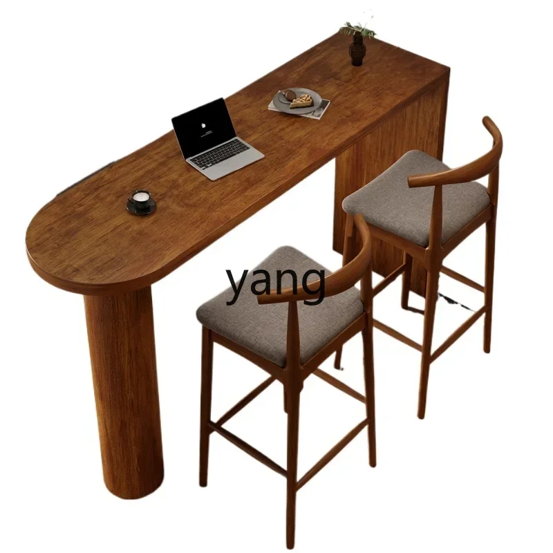 

Lmm household solid wood broken bar counter long table table living room coffee island table integrated