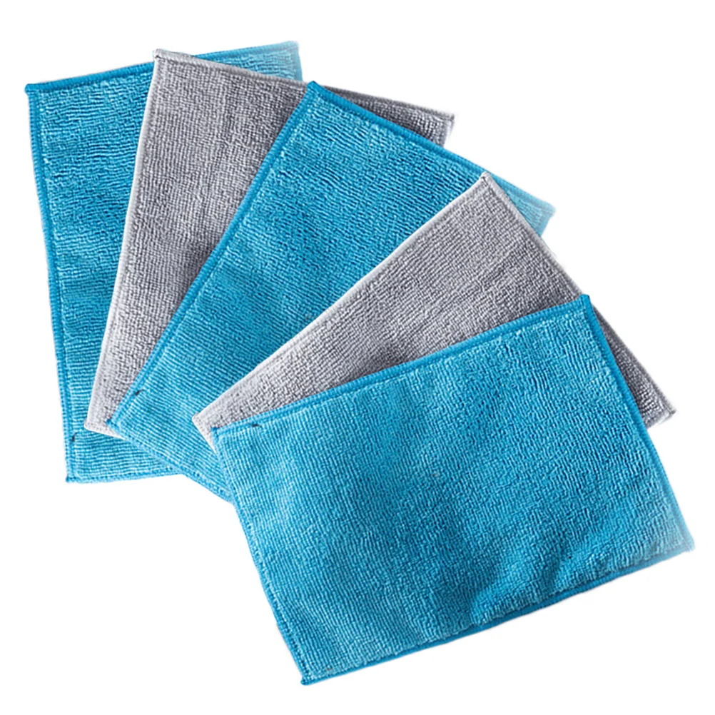 

5Pcs Bamboo Fiber Dish Cloths High Absorbency Non Scratch for Kitchen Home Furniture Windows Multi Use Household