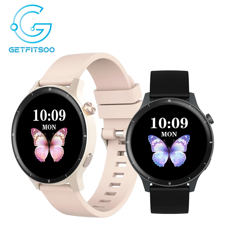 Getfitsoo Smart Watch Women 1.39 Inches Bluetooth Call 3D Dynamic Dial IP68 Waterproof Sports Fitness Smartwatch For Android iOS