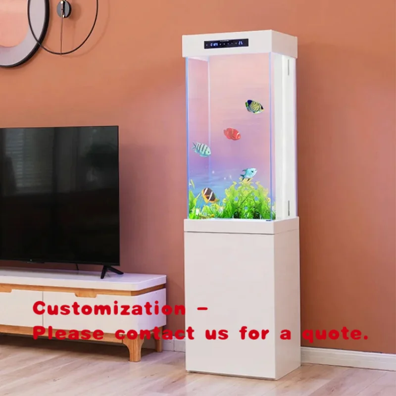 custom.Customized Medium and Ultra-white Glass Ecological Landscaping Fish With Base Cabinet