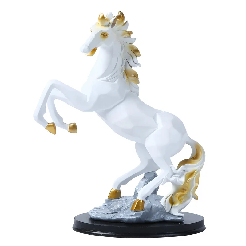 

Light Luxury Horse Sculpture Resin Animal Statue Decoration Souvenir Gift Living Room Office Study Desktop Decoration Statue