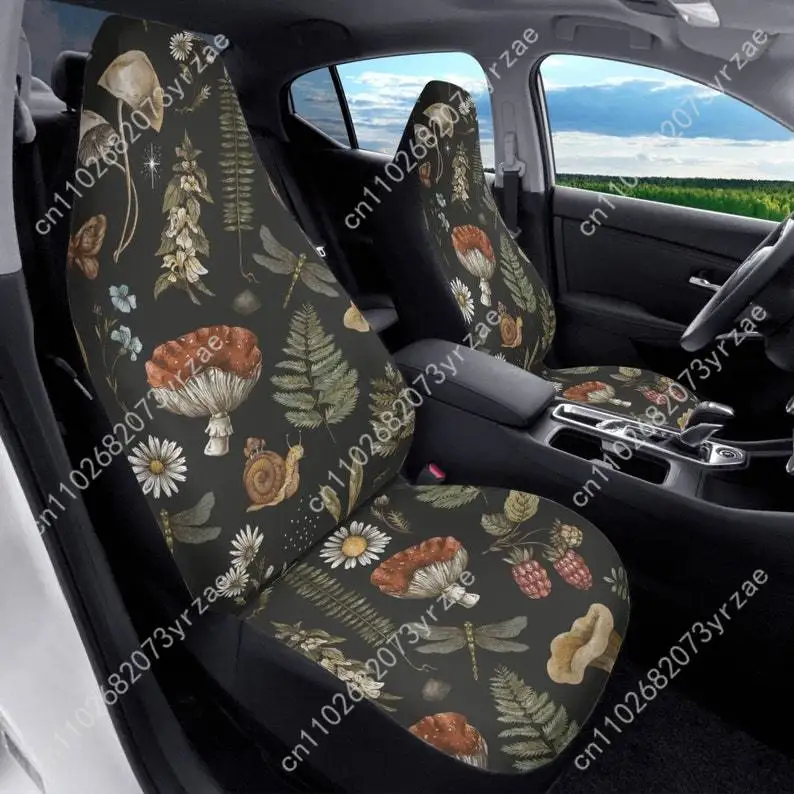 

Cottagecore Mushroom Car Seat Covers Universal Environmentally Friendly Interior Decorations Comfortable Breathable Seat Covers