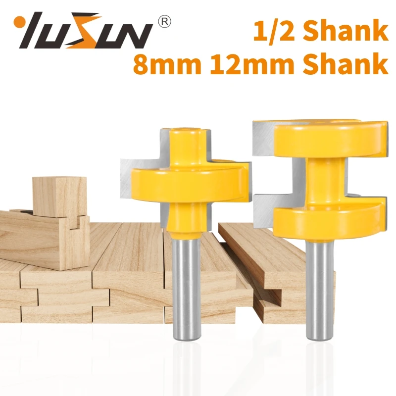 YUSUN 2PCS Tongue&Groove Assembles Cover 1-1/2 Router Bit Carbide Tipped Woodworking Milling Cutter For Wood Tools