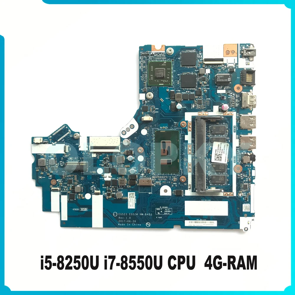 NM-B453 Laptop Motherboard For Lenovo Ideapad 330-15IKN 330-15IKB 330-17IKB Mainboard  i5-8250U i7-8550U CPU 2G GPU 4G-RAM