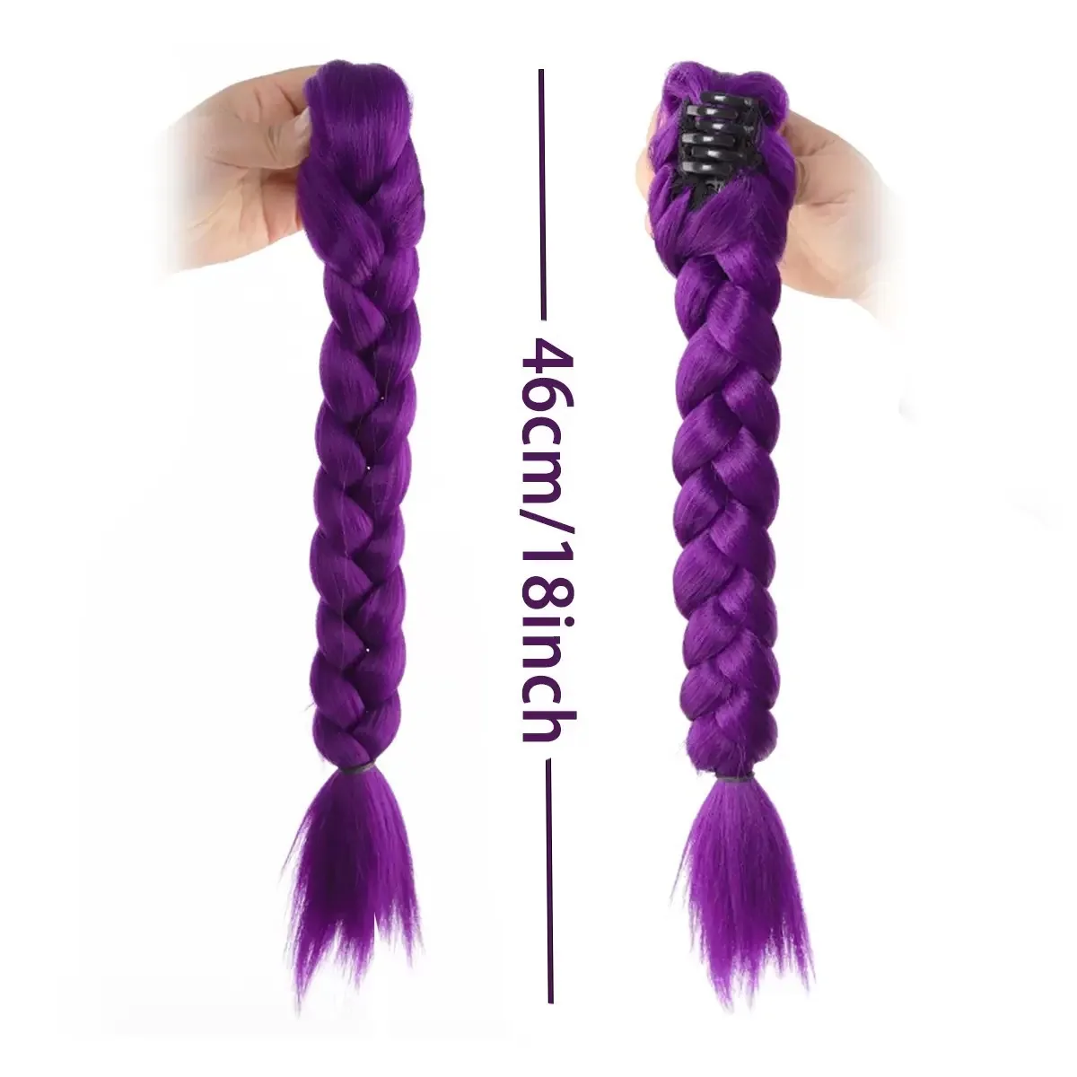 

Children's Cosplay Wig Ponytail Purple Wig Braid Kids Hair Tie Colorful Braided Hair Girl Performance Dreadlock Wig Ponytail