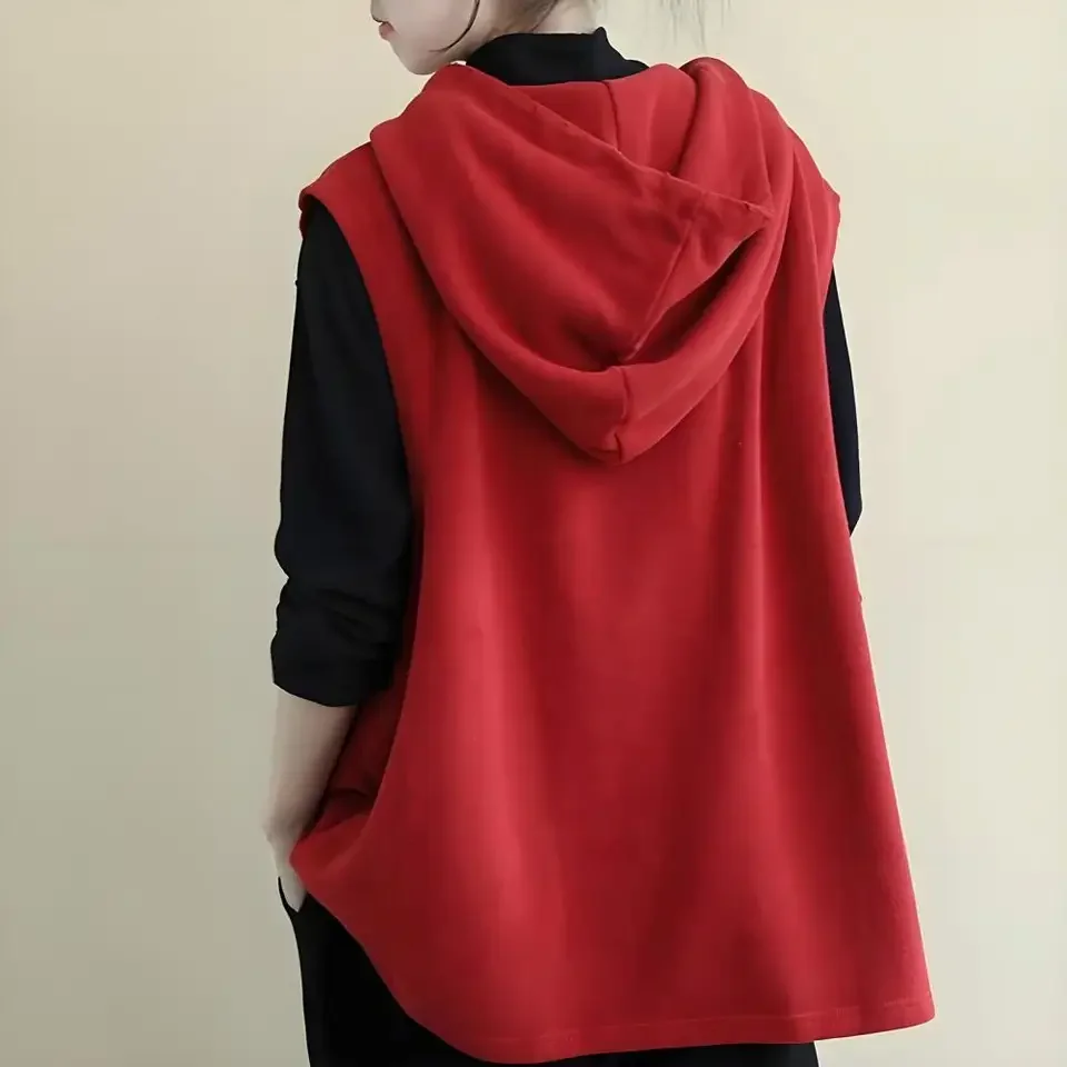 

Fashionable Hooded Top Women's Sleeveless Hoodies Summer Athletic Tank Tops with Pockets for Workout Gym Casual Loose Fit