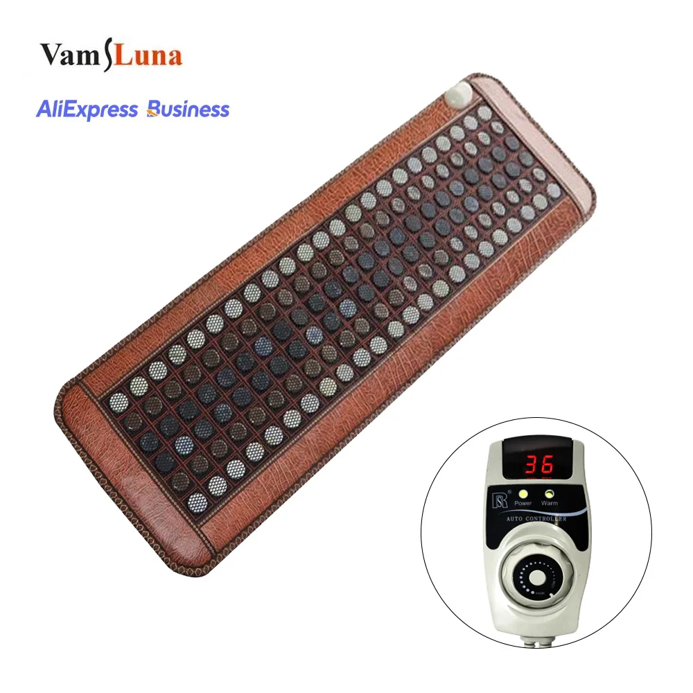 

Far Infrared Heating Natural Jade Tourmaline Heat Massager Pad Hot Stone Therapy Mat with Smart Controller Adjustable Temperatur