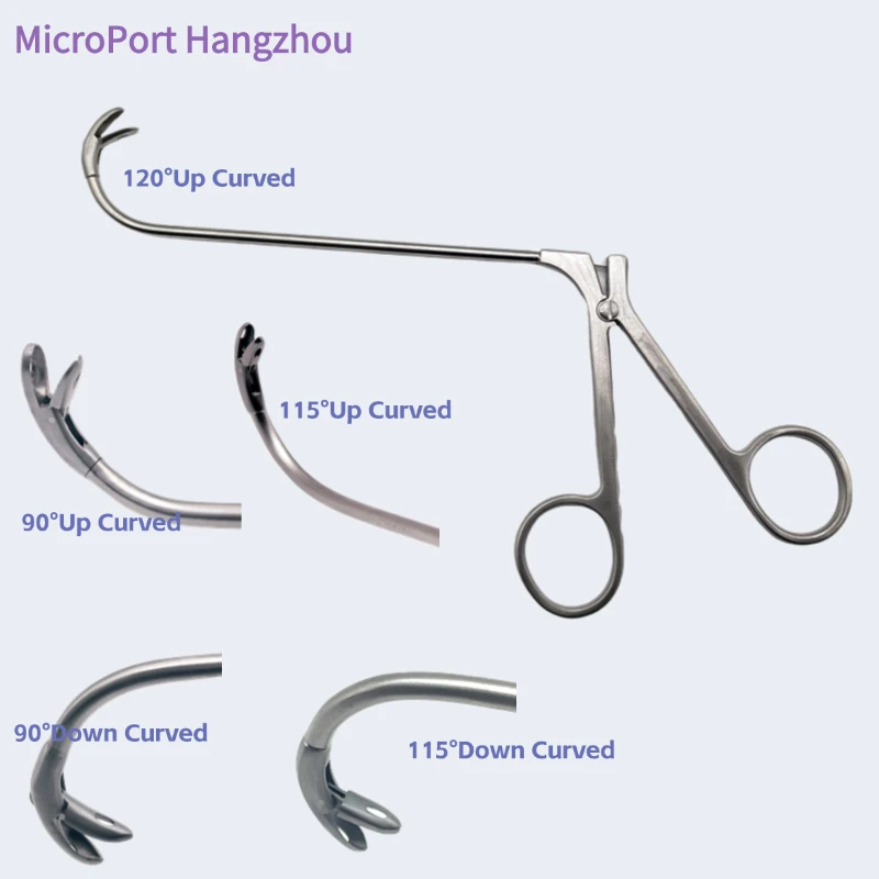 Nose Breathing Forceps Ear Nose Endoscopy Forceps 90 ° Up Bend 115 ° Down Bend Stainless Steel Nose Tissue Cutting Tool