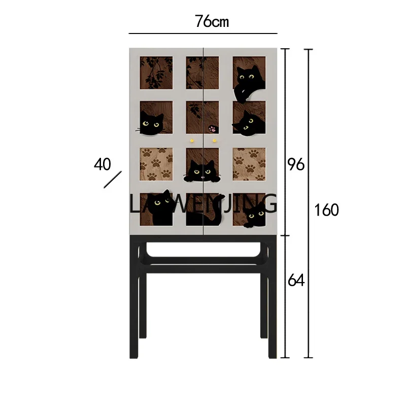 

SGF solid wood tall cabinet dining side living room entrance multi-functional locker integrated