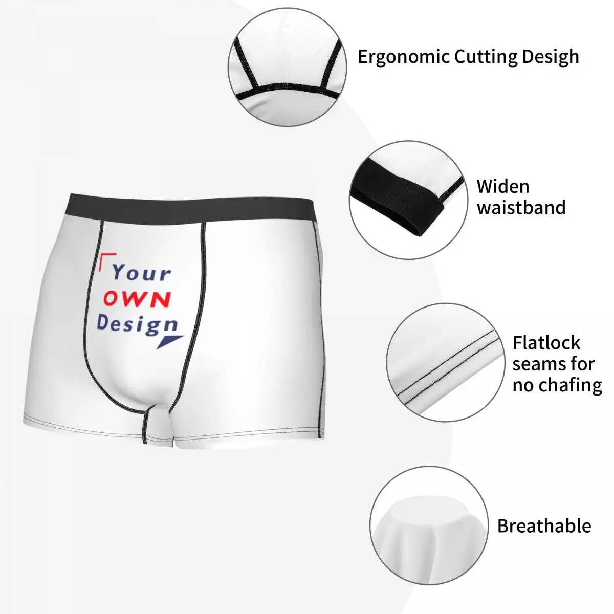 Custom Customize Unique Exclusive Gift Giving Your Own Design Underpants Breathbale Panties Man Underwear Print Boxer Briefs