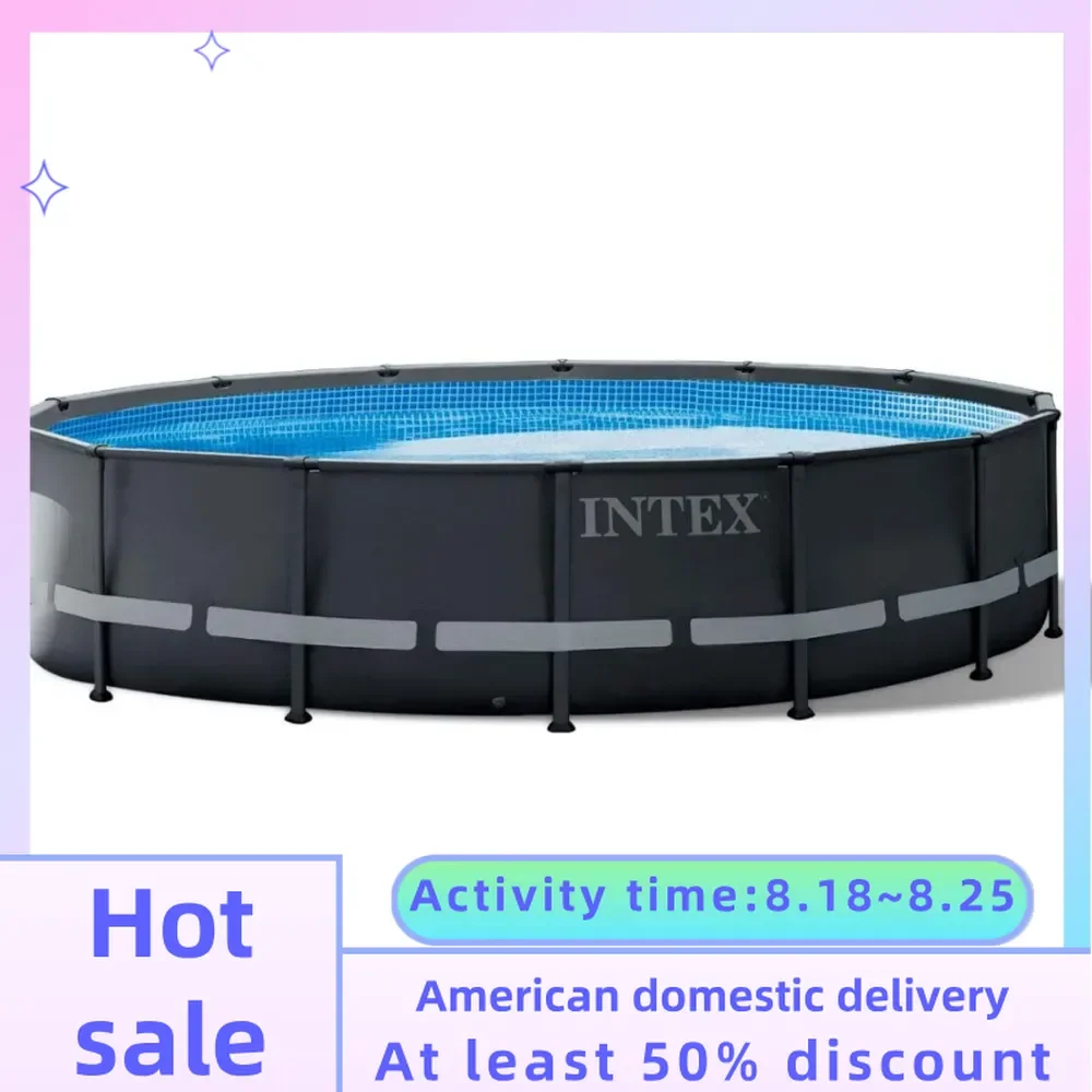 

Frame 14' X 42" Round Above Ground Outdoor Swimming Pool Set With Sand Filter Pump Ladder and Pool Cover Freight Free Full