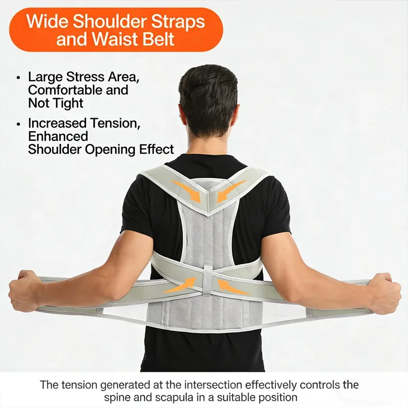 

Корректор спины, корректор горбатой для взрослых, устройство для коррекции специальной осанки мужского и женского пола, эластичный открытый плечевой ремень