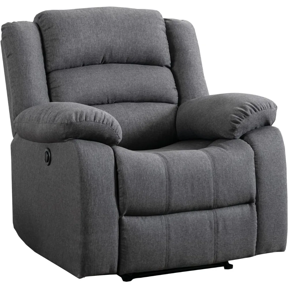 Classic Power Recliner Chair, Oversized Electric Overstuffed Chair with Soft Cushion and Back, Sofa with Comfortable Armchair